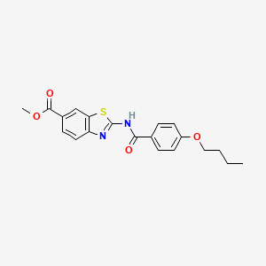 molecular formula C20H20N2O4S B2844570 Methyl 2-(4-butoxybenzamido)benzo[d]thiazole-6-carboxylate CAS No. 946309-62-2