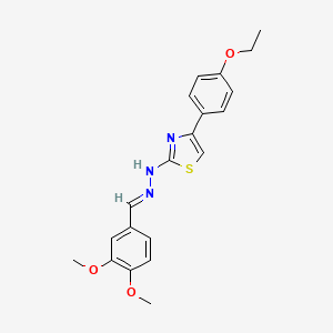 molecular formula C20H21N3O3S B2844585 3,4-Dimethoxybenzaldehyde [4-(4-ethoxyphenyl)-1,3-thiazol-2-yl]hydrazone CAS No. 325995-47-9