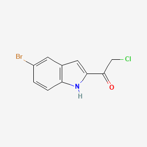 molecular formula C10H7BrClNO B2844586 1-(5-溴-1H-吲哚-2-基)-2-氯乙酮 CAS No. 1799476-82-6