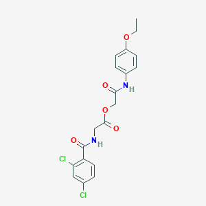 molecular formula C19H18Cl2N2O5 B284459 2-(4-Ethoxyanilino)-2-oxoethyl [(2,4-dichlorobenzoyl)amino]acetate 