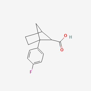 molecular formula C13H13FO2 B2844606 1-(4-Fluorophenyl)bicyclo[2.1.1]hexane-5-carboxylic acid CAS No. 2166803-75-2