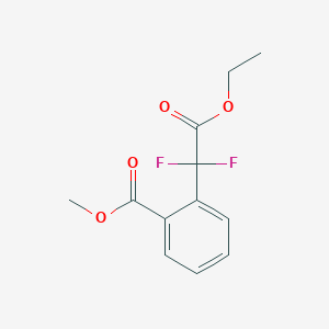 molecular formula C12H12F2O4 B2844607 甲基 2-(2-乙氧基-1,1-二氟-2-氧代乙基)苯甲酸酯 CAS No. 1835726-67-4