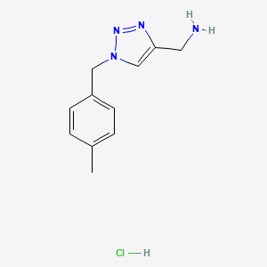 molecular formula C11H15ClN4 B2844617 [1-[(4-Methylphenyl)methyl]triazol-4-yl]methanamine;hydrochloride CAS No. 2379985-66-5