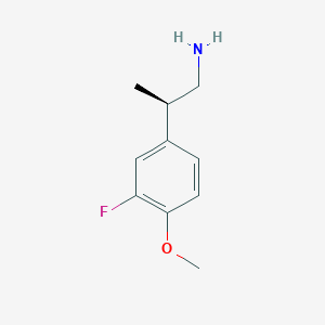 molecular formula C10H14FNO B2844619 (2R)-2-(3-Fluoro-4-methoxyphenyl)propan-1-amine CAS No. 2088122-15-8