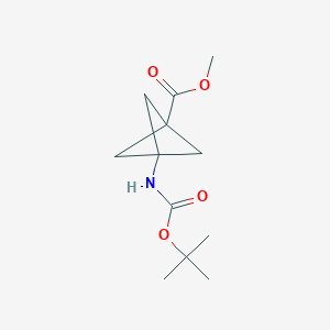 molecular formula C12H19NO4 B2844635 Methyl 3-{[(tert-butoxy)carbonyl]amino}bicyclo[1.1.1]pentane-1-carboxylate CAS No. 676371-64-5