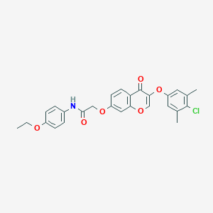 molecular formula C27H24ClNO6 B284464 2-{[3-(4-chloro-3,5-dimethylphenoxy)-4-oxo-4H-chromen-7-yl]oxy}-N-(4-ethoxyphenyl)acetamide 