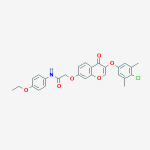 2-{[3-(4-chloro-3,5-dimethylphenoxy)-4-oxo-4H-chromen-7-yl]oxy}-N-(4-ethoxyphenyl)acetamide