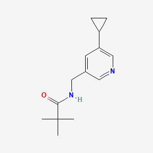 molecular formula C14H20N2O B2844644 N-((5-环丙基吡啶-3-基)甲基)戊酰胺 CAS No. 2034232-63-6