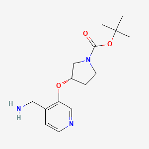 molecular formula C15H23N3O3 B2844648 tert-Butyl (S)-3-((4-(aminomethyl)pyridin-3-yl)oxy)pyrrolidine-1-carboxylate CAS No. 2137145-03-8