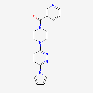 molecular formula C18H18N6O B2844656 3-[4-(pyridine-3-carbonyl)piperazin-1-yl]-6-(1H-pyrrol-1-yl)pyridazine CAS No. 1396810-32-4