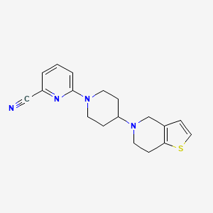 molecular formula C18H20N4S B2844664 6-[4-(6,7-Dihydro-4H-thieno[3,2-c]pyridin-5-yl)piperidin-1-yl]pyridine-2-carbonitrile CAS No. 2379987-23-0