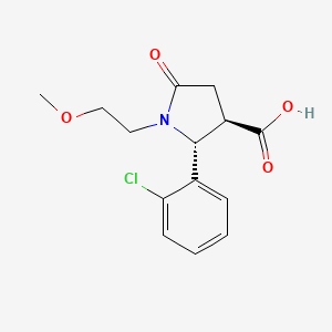 molecular formula C14H16ClNO4 B2844669 (2R,3R)-2-(2-chlorophenyl)-1-(2-methoxyethyl)-5-oxopyrrolidine-3-carboxylic acid CAS No. 1212406-52-4