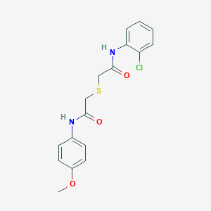 molecular formula C17H17ClN2O3S B284467 2-{[2-(2-chloroanilino)-2-oxoethyl]sulfanyl}-N-(4-methoxyphenyl)acetamide 