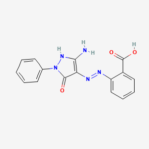 molecular formula C16H13N5O3 B2844671 (Z)-2-(2-(3-氨基-5-酮-1-苯基-1H-吡唑-4(5H)-基亚胺基)苯甲酸 CAS No. 155264-40-7