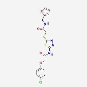 molecular formula C17H15ClN4O4S2 B2844675 2-(4-chlorophenoxy)-N-(5-((2-((furan-2-ylmethyl)amino)-2-oxoethyl)thio)-1,3,4-thiadiazol-2-yl)acetamide CAS No. 893352-61-9