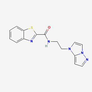 molecular formula C15H13N5OS B2844679 N-(2-(1H-咪唑并[1,2-b]吡嗪-1-基)乙基)苯并[d]噻唑-2-羧酰胺 CAS No. 1796965-44-0