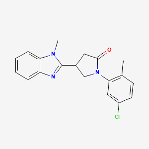 molecular formula C19H18ClN3O B2844680 1-(5-chloro-2-methylphenyl)-4-(1-methyl-1H-benzimidazol-2-yl)pyrrolidin-2-one CAS No. 847395-07-7
