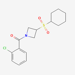 molecular formula C16H20ClNO3S B2844681 (2-氯苯基)(3-(环己基磺酰)氮杂丙烷-1-基)甲酮 CAS No. 1797144-83-2