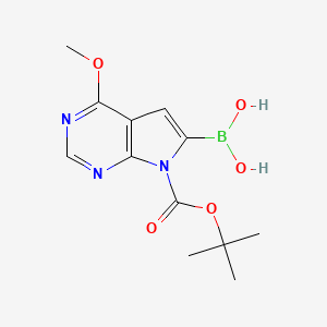molecular formula C12H16BN3O5 B2844688 7-BOC-4-甲氧基吡咯并[2,3-d]嘧啶-6-硼酸 CAS No. 2377611-84-0