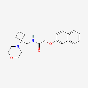 molecular formula C21H26N2O3 B2844696 N-[(1-Morpholin-4-ylcyclobutyl)methyl]-2-naphthalen-2-yloxyacetamide CAS No. 2380183-12-8