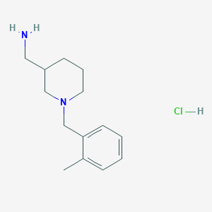 molecular formula C14H23ClN2 B2844702 (1-(2-Methylbenzyl)piperidin-3-yl)methanamine hydrochloride CAS No. 1289387-56-9
