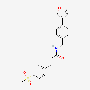 molecular formula C21H21NO4S B2844713 N-(4-(呋喃-3-基)苄基)-3-(4-(甲磺酰基)苯基)丙酰胺 CAS No. 2034414-28-1