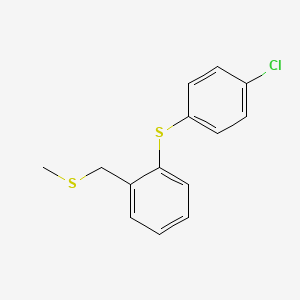 molecular formula C14H13ClS2 B2844714 4-氯苯基 2-[(甲磺基)甲基]苯基 硫醚 CAS No. 337923-75-8