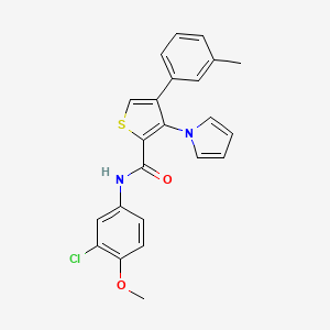 molecular formula C23H19ClN2O2S B2844716 N-(3-氯-4-甲氧基苯基)-4-(3-甲基苯基)-3-(1H-吡咯-1-基)噻吩-2-羧酰胺 CAS No. 1291844-51-3