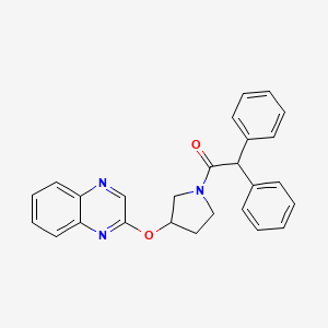 molecular formula C26H23N3O2 B2844721 2,2-Diphenyl-1-[3-(quinoxalin-2-yloxy)pyrrolidin-1-yl]ethan-1-one CAS No. 2097909-52-7