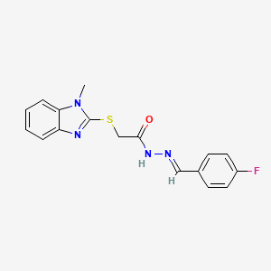 (E)-N'-(4-fluorobenzylidene)-2-((1-methyl-1H-benzo[d]imidazol-2-yl)thio)acetohydrazide