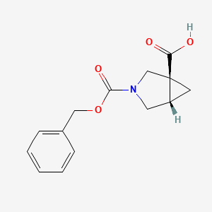 molecular formula C14H15NO4 B2844729 (1S,5S)-3-benzyloxycarbonyl-3-azabicyclo[3.1.0]hexane-1-carboxylic acid CAS No. 2387569-13-1