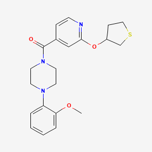 molecular formula C21H25N3O3S B2844730 (4-(2-Methoxyphenyl)piperazin-1-yl)(2-((tetrahydrothiophen-3-yl)oxy)pyridin-4-yl)methanone CAS No. 2034360-49-9