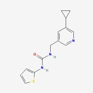 molecular formula C14H15N3OS B2844735 1-((5-Cyclopropylpyridin-3-yl)methyl)-3-(thiophen-2-yl)urea CAS No. 2034570-91-5