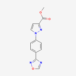 molecular formula C13H10N4O3 B2844736 甲酸甲酯 1-[4-(1,2,4-噁二唑-3-基)苯基]-1H-吡唑-3-羧酸酯 CAS No. 1710661-64-5
