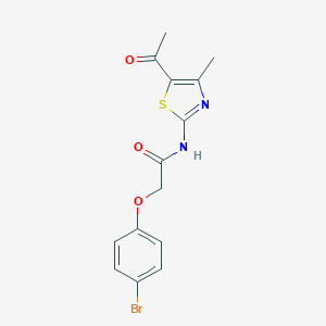 molecular formula C14H13BrN2O3S B284477 N-(5-acetyl-4-methyl-1,3-thiazol-2-yl)-2-(4-bromophenoxy)acetamide 