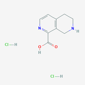 molecular formula C9H12Cl2N2O2 B2844770 5,6,7,8-四氢-2,7-萘啶-1-羧酸;二盐酸盐 CAS No. 2344685-84-1