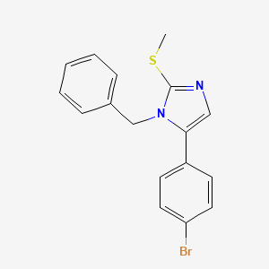 molecular formula C17H15BrN2S B2844777 1-苄基-5-(4-溴苯基)-2-(甲硫基)-1H-咪唑 CAS No. 1207043-06-8