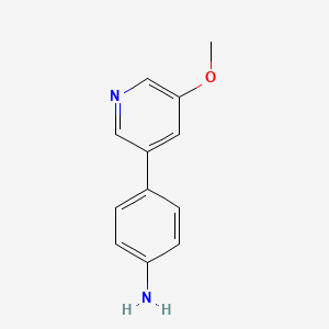 molecular formula C12H12N2O B2844778 4-(5-甲氧吡啶-3-基)苯胺 CAS No. 1552560-50-5