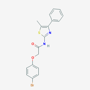 molecular formula C18H15BrN2O2S B284478 2-(4-bromophenoxy)-N-(5-methyl-4-phenyl-1,3-thiazol-2-yl)acetamide 