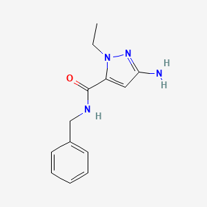 molecular formula C13H16N4O B2844782 3-amino-N-benzyl-1-ethyl-1H-pyrazole-5-carboxamide CAS No. 1856032-70-6