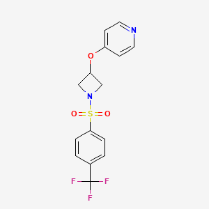 molecular formula C15H13F3N2O3S B2844785 4-[1-[4-(Trifluoromethyl)phenyl]sulfonylazetidin-3-yl]oxypyridine CAS No. 2380174-57-0