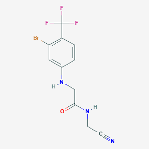 molecular formula C11H9BrF3N3O B2844793 2-{[3-bromo-4-(trifluoromethyl)phenyl]amino}-N-(cyanomethyl)acetamide CAS No. 1808648-37-4