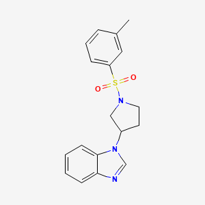 molecular formula C18H19N3O2S B2844796 1-(1-(m-tolylsulfonyl)pyrrolidin-3-yl)-1H-benzo[d]imidazole CAS No. 2097891-16-0