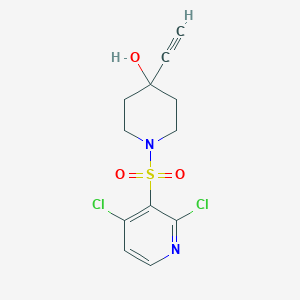 molecular formula C12H12Cl2N2O3S B2844801 1-[(2,4-Dichloropyridin-3-yl)sulfonyl]-4-ethynylpiperidin-4-ol CAS No. 2094388-22-2
