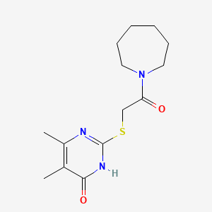 molecular formula C14H21N3O2S B2844806 2-((2-(氮杂庚烷-1-基)-2-氧代乙基)硫)-5,6-二甲基嘧啶-4(3H)-酮 CAS No. 899991-00-5