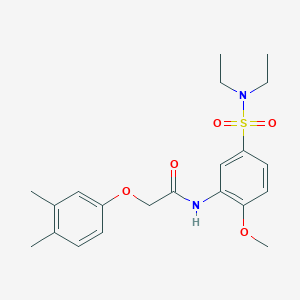 molecular formula C21H28N2O5S B284481 N-{5-[(diethylamino)sulfonyl]-2-methoxyphenyl}-2-(3,4-dimethylphenoxy)acetamide 