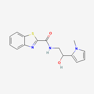 molecular formula C15H15N3O2S B2844813 N-(2-羟基-2-(1-甲基-1H-吡咯-2-基)乙基)苯并[d]咪唑-2-甲酰胺 CAS No. 1396875-33-4