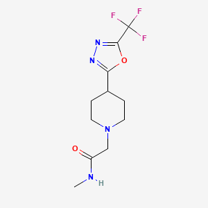 molecular formula C11H15F3N4O2 B2844814 N-methyl-2-(4-(5-(trifluoromethyl)-1,3,4-oxadiazol-2-yl)piperidin-1-yl)acetamide CAS No. 1396686-26-2