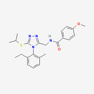 N-((4-(2-ethyl-6-methylphenyl)-5-(isopropylthio)-4H-1,2,4-triazol-3-yl)methyl)-4-methoxybenzamide
