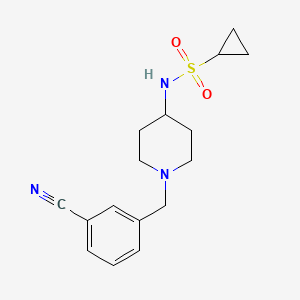 molecular formula C16H21N3O2S B2844817 N-{1-[(3-cyanophenyl)methyl]piperidin-4-yl}cyclopropanesulfonamide CAS No. 2415462-92-7
